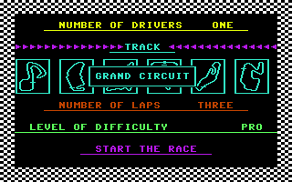 Race selection screen