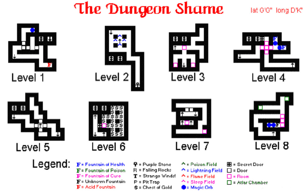 Ultima IV Quest of the Avatar/Dungeon Maps C64Wiki