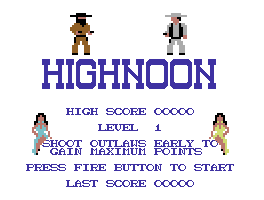 Highnoon title screen