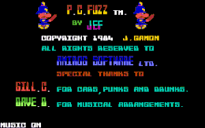 Title screen of the game