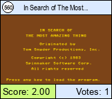 In Search of The Most Amazing Thing