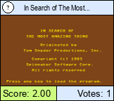 In Search of The Most Amazing Thing